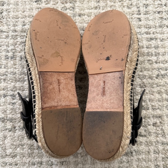 CELINE Black Leather Espadrilles with leather strap/buckle, Women Size 38 - Picture 5 of 9